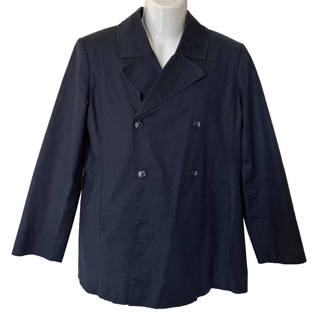 Brooks Brothers Blazer Womens M Double Breasted Lined Navy Cotton Blend